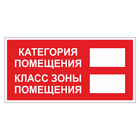 Знак безопасности "Категория помещения" ТКП-02