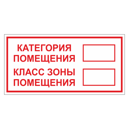 Знак безопасности "Категория помещения" ТКП-01